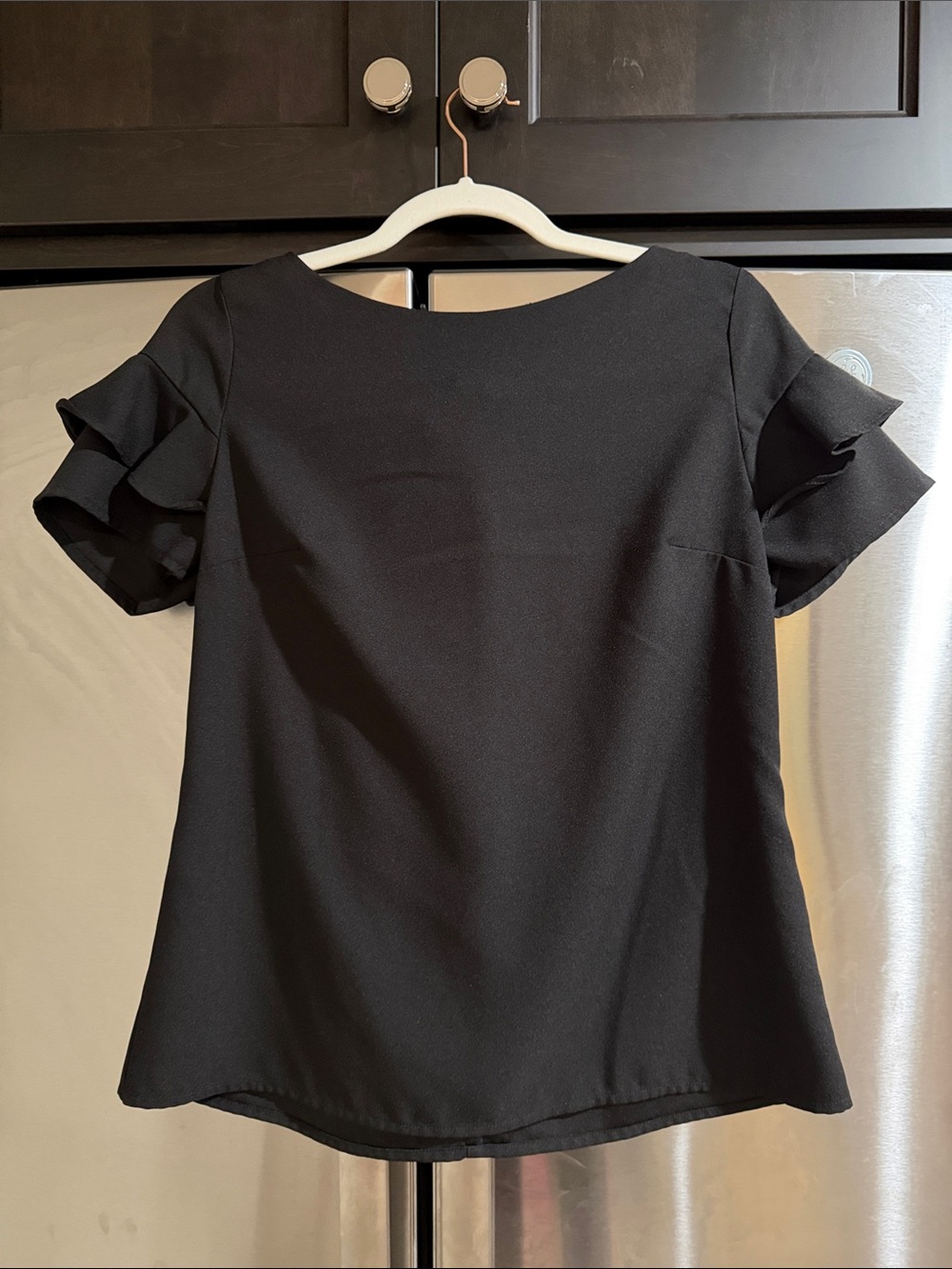 Banana Republic Black Ruffle Sleeve Blouse